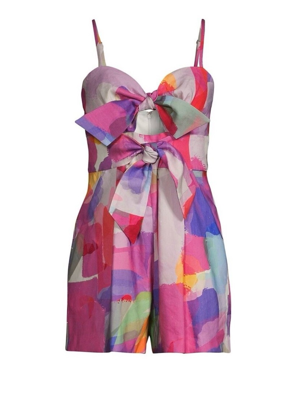 Milly Anya Linen Romper watercolor small